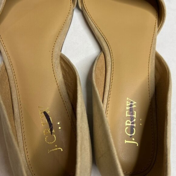 J.Crew $118 Zoe Sueded D'Orsay Flat Saddle Brown Size 7 BH954 - Picture 6 of 8